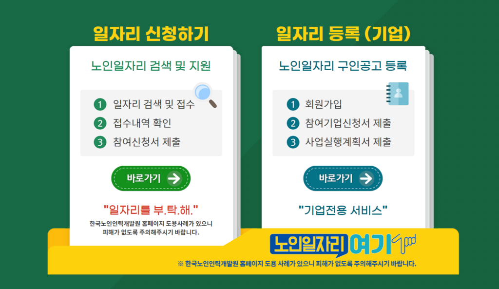 노인 일자리 및 사회활동 지원사업 유형별(공익형·사회서비스형) 활동비 및 참여 조건 1 노인일자리 설명 이미지