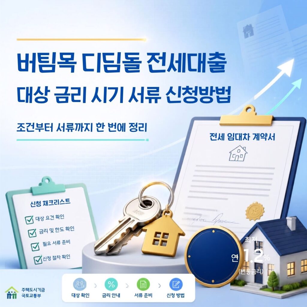 버팀목 디딤돌 전세대출 대상 금리 시기 서류 신청방법 1 버팀목 디딤돌 전세대출 이미지