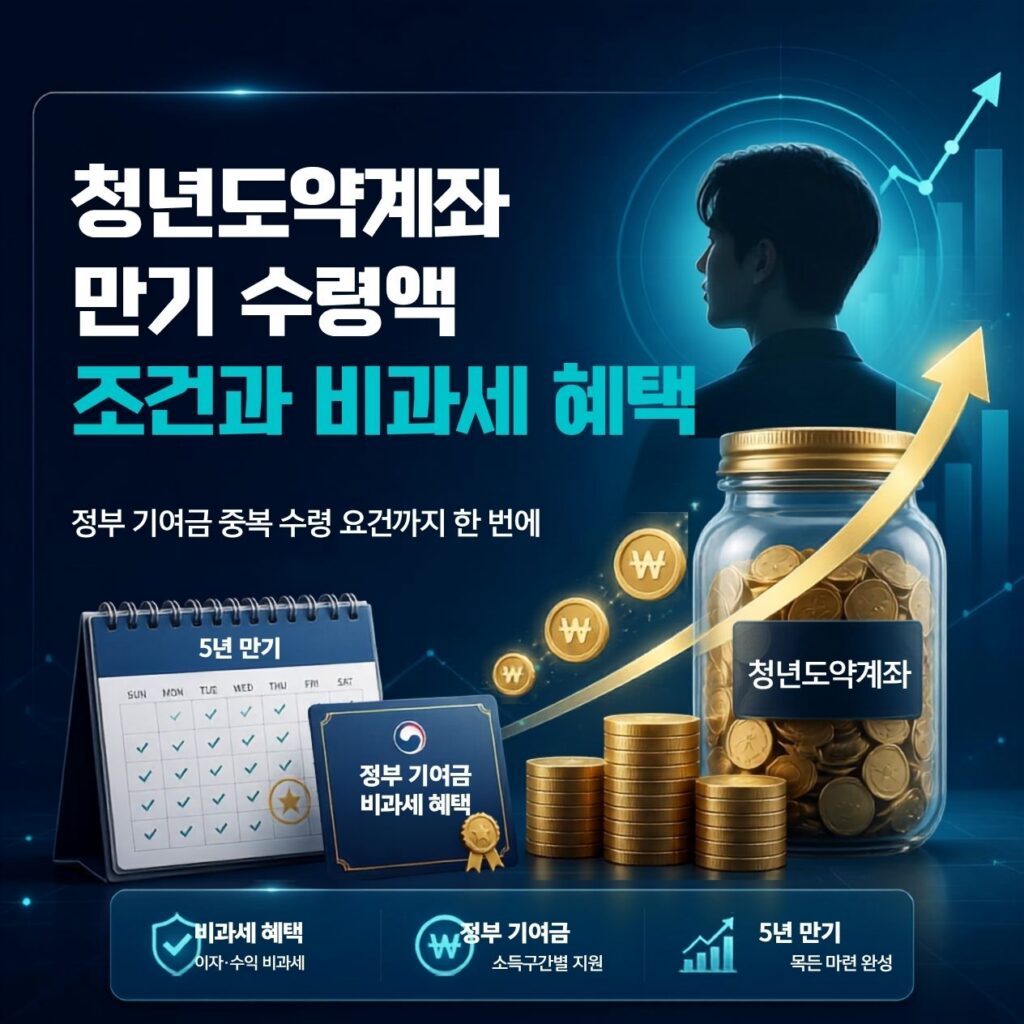 청년도약계좌 만기시 수령액 조건과 정부 기여금 중복 수령 및 비과세 혜택 요건 1 청년도약계좌 이미지